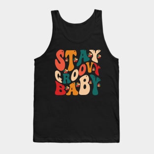 Stay Groovy 60s Outfit 70s Theme Costume Cute Rainbow Hippie Tank Top